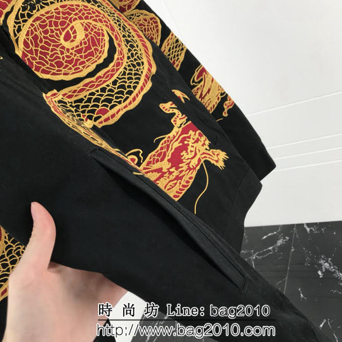 SUPREME 18FW秋冬新款 刺繡中國龍 男款夾棉夾克 黑色 ydi1291